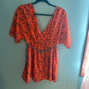 Orange Bird cage dress Medium
